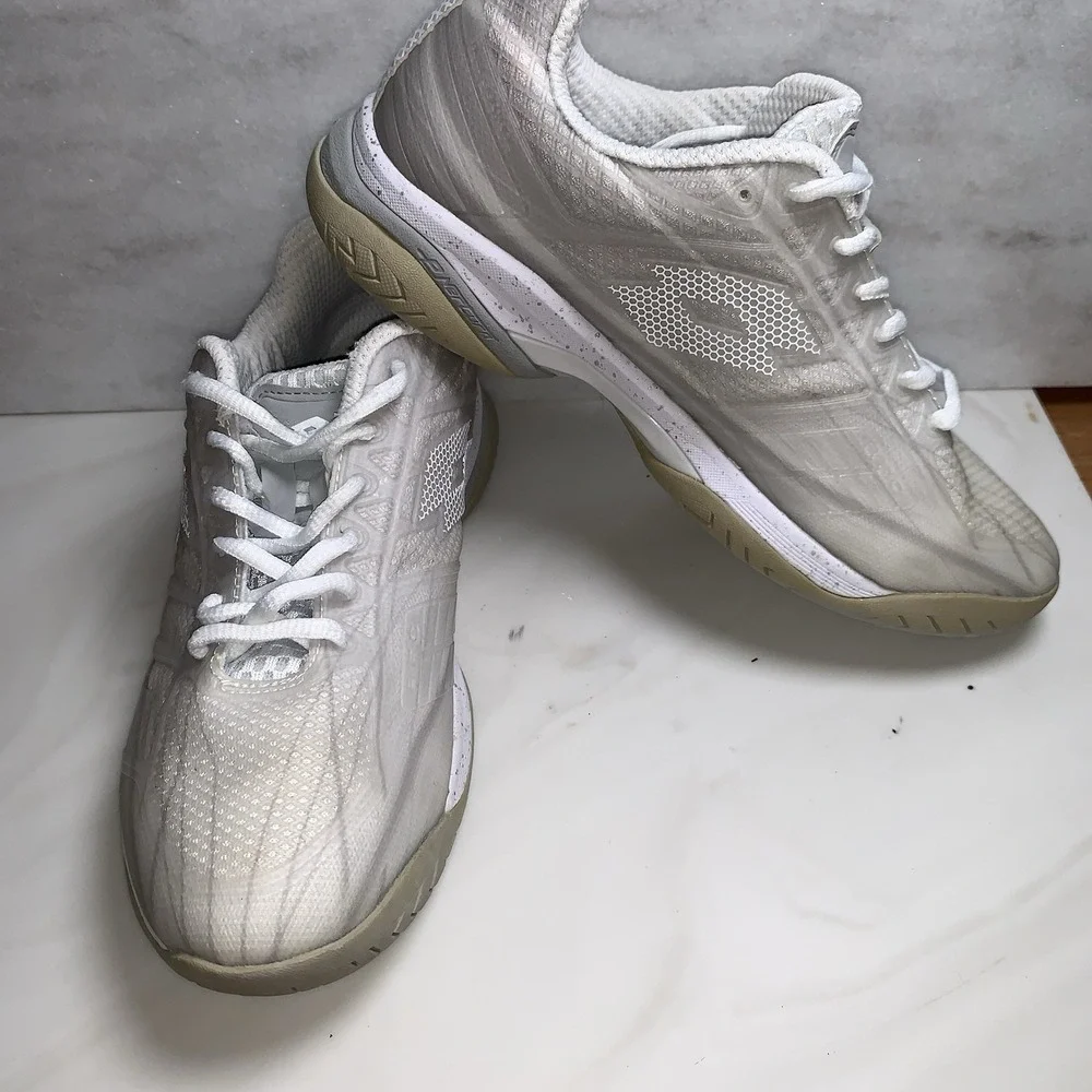 Lotto Mirage 300 III Speed Court Tennis Shoes White Grey Women's Size 8‎